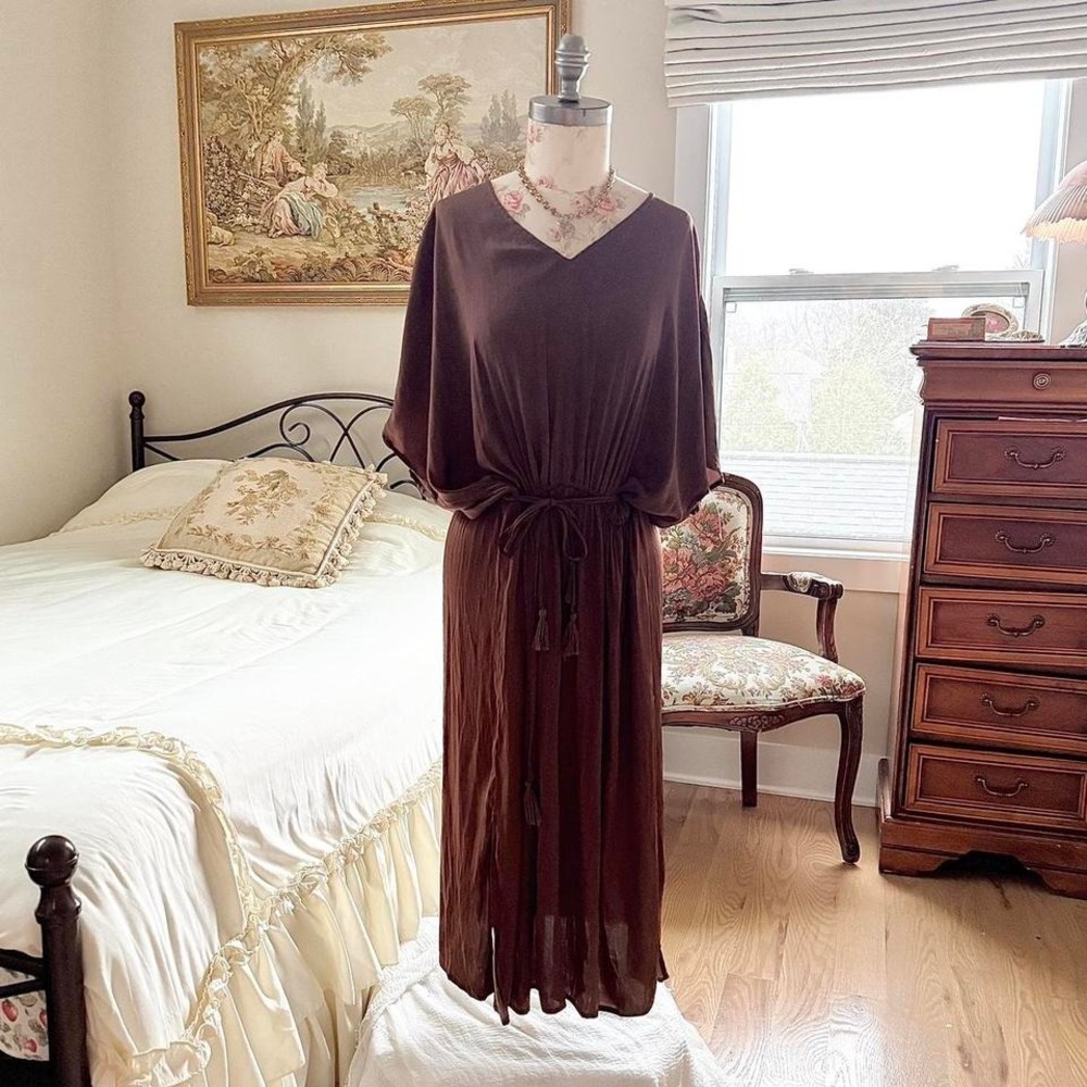 brown maxi dress ‎ y2k monoprix
